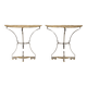 Pair of metal and bronze cast consoles. Contemporary.