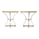 Pair of metal and bronze cast consoles. Contemporary.
