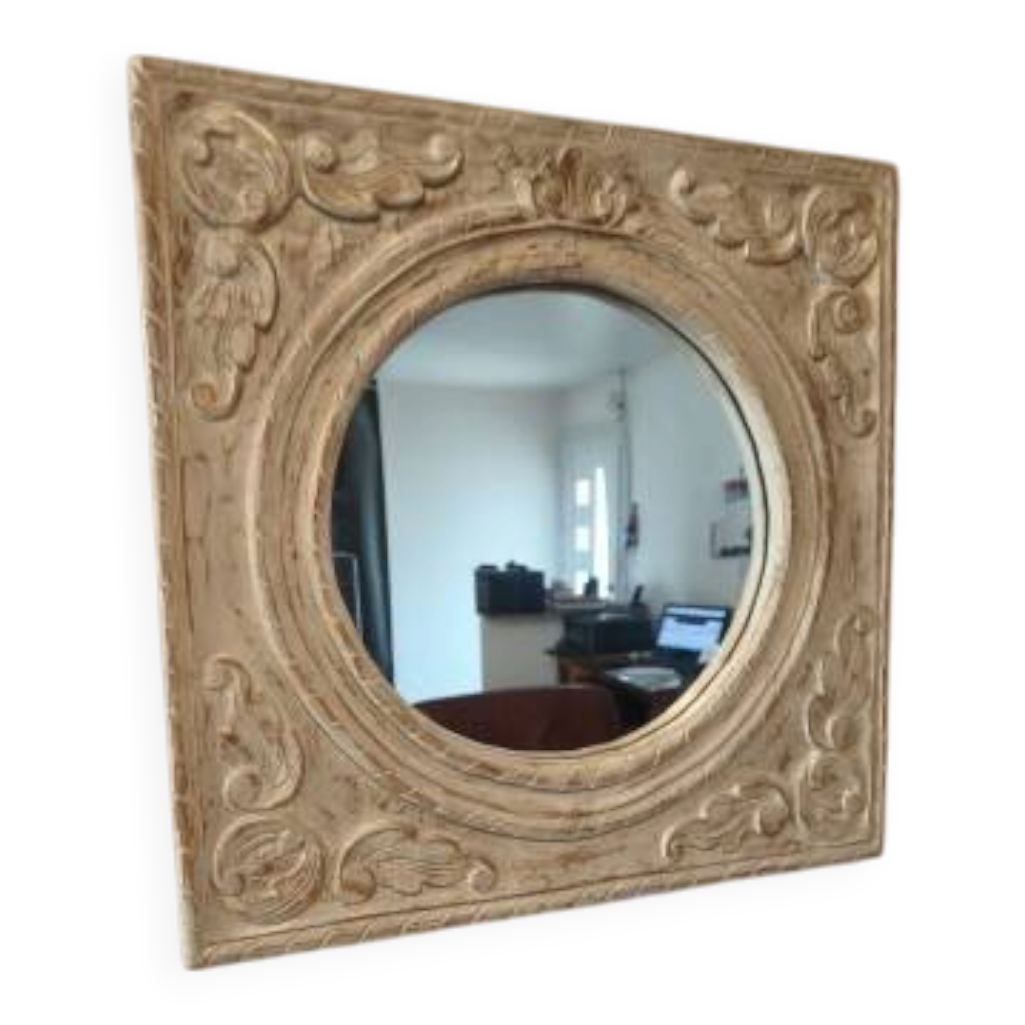 Miroir bois cérusé