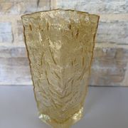 Vintage Peill & Putzler vase – textured amber glass – Germany years