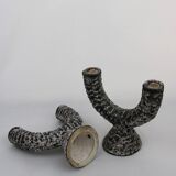 Pair of Fat Lava Candlesticks