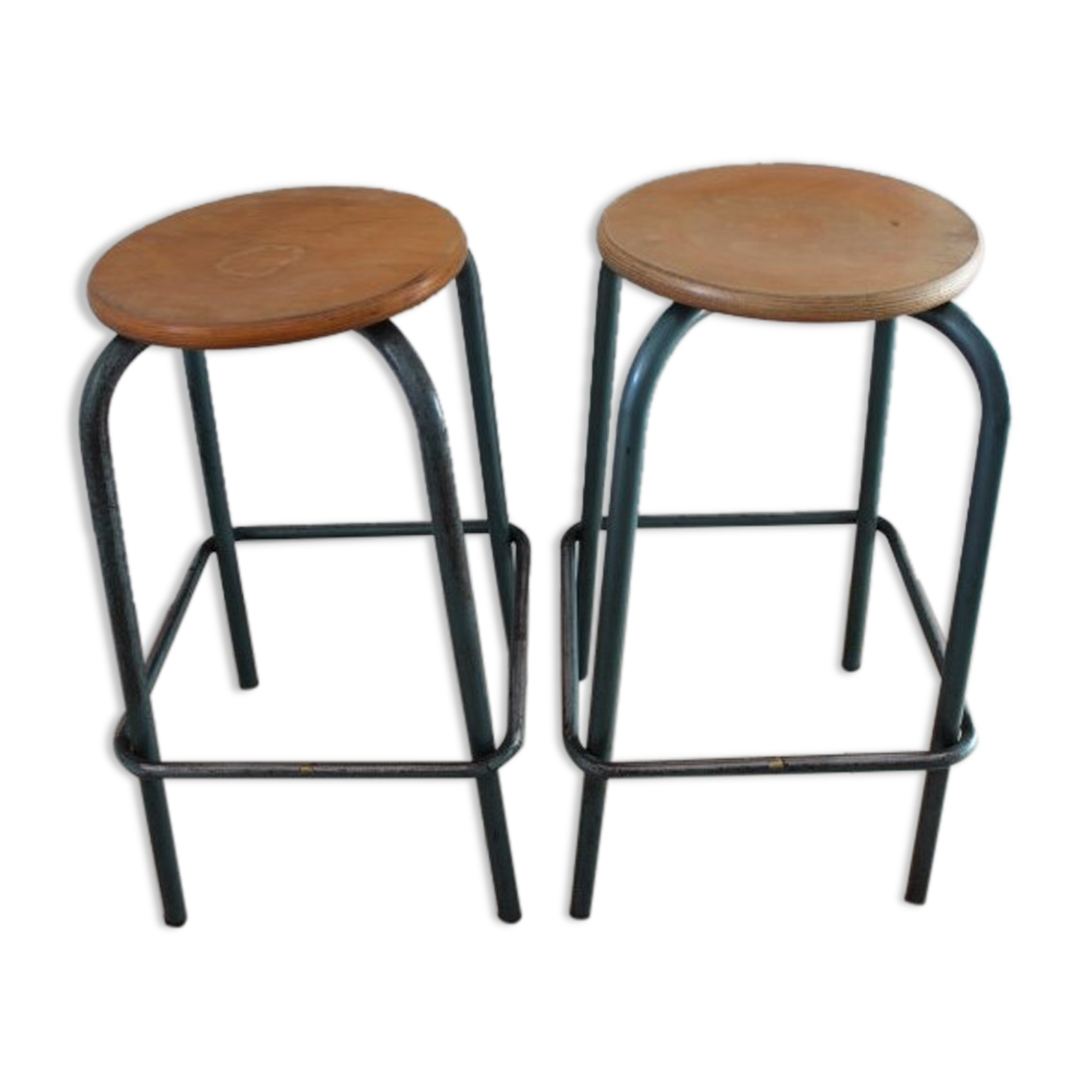 Pair of high industrial stools