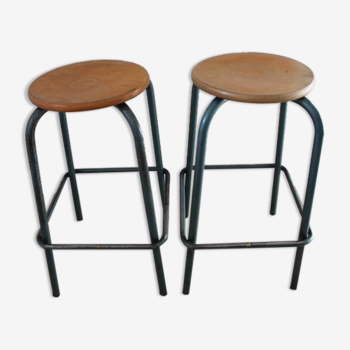 Pair of high industrial stools