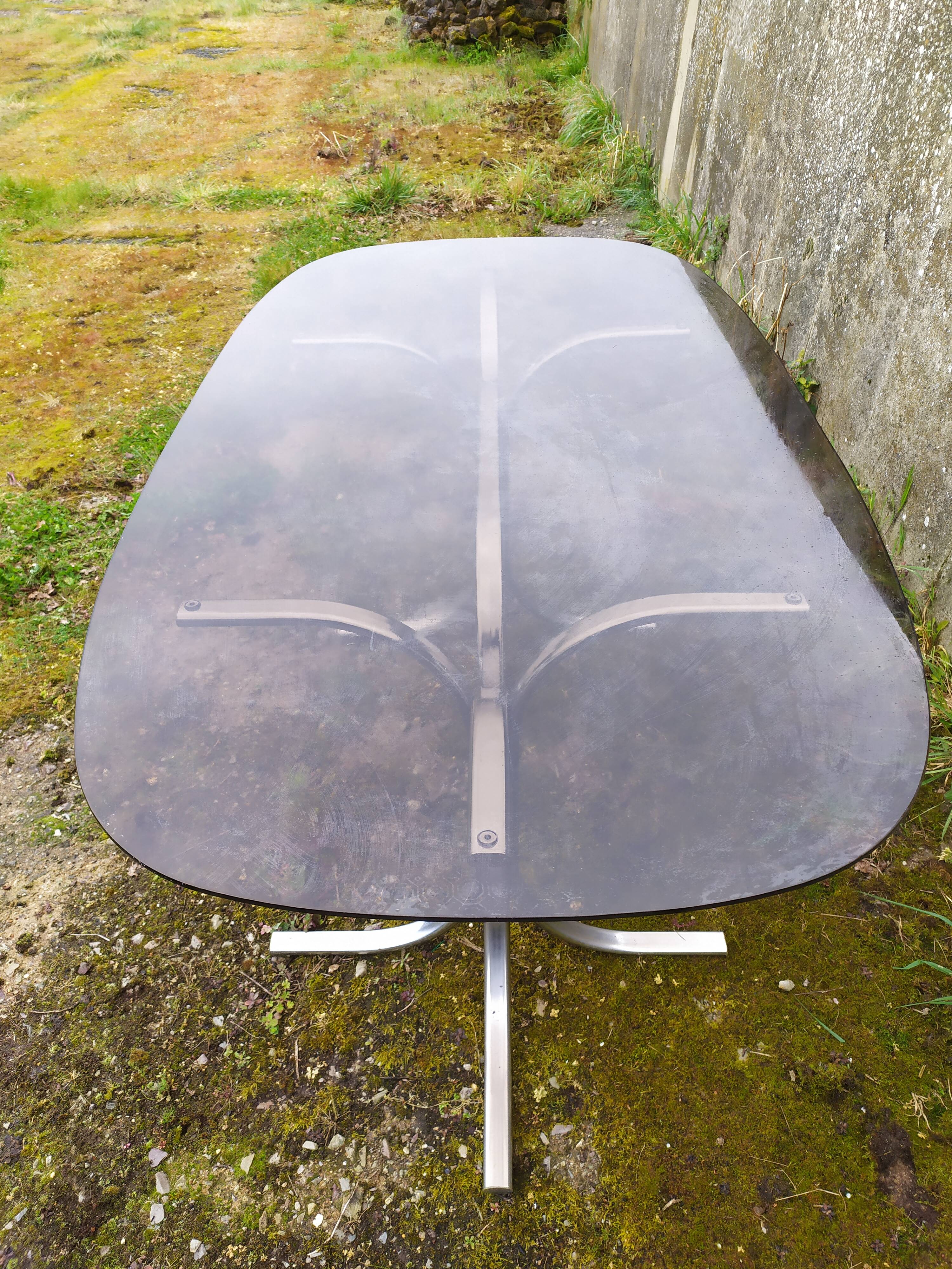 Table en verre années 70