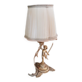 Lampe de chevet , de table , angelot en laiton doré