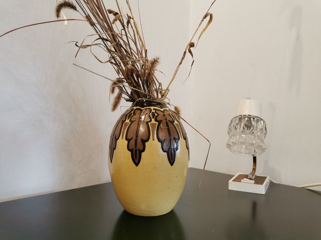 Vase vintage forme d'œuf style Art Déco