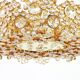 Golden brass chandelier with crystal glass inlays by Palwa, Germany, 1970s.