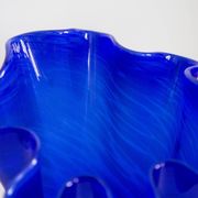 Vintage dark navy blue artistic vase from the mid-20th century.