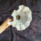 Swan neck and tulip glass wall light, porcelain lamp