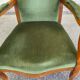 Fauteuil Voltaire Louis Philippe velours vert mousse confortable 1970