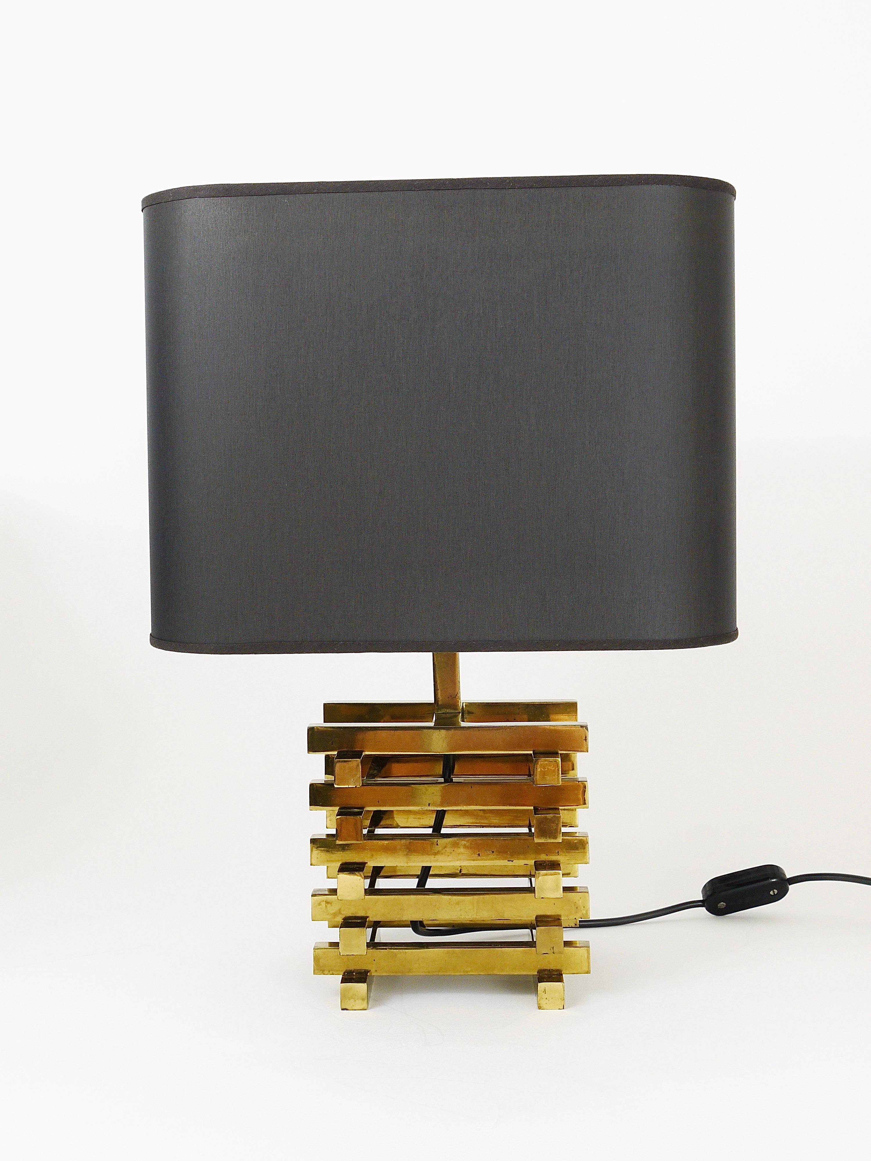 Paire de lampes de table Romeo Rega en laiton du milieu du siècle, Italie, années 1970
