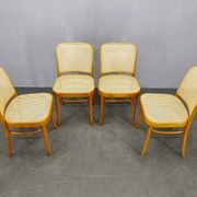 Ensemble de 4 Chaises en Bois Cintré No. 811 après Hoffmann, années 1990