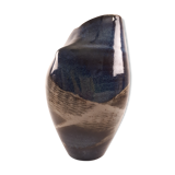 Vintage ceramic vase enamelled sandstone brown green blue