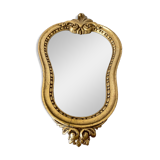 Miroir ancien baroque style Louis XV résine doré décoration vintage