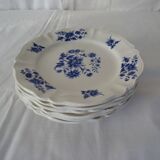 6 assiettes Sarreguemines Aubusson 429112 fleurs bleues faience