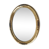 Golden oval mirror - 36 x 47
