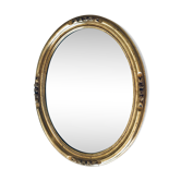 Miroir ovale doré - 36 x 47