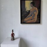 Ceramic candle holder for women, 1920/1930, Soufflenheim