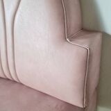 Vintage fan-back armchair – Art Deco style – Powder pink