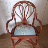 Fauteuil en rotin des années 70