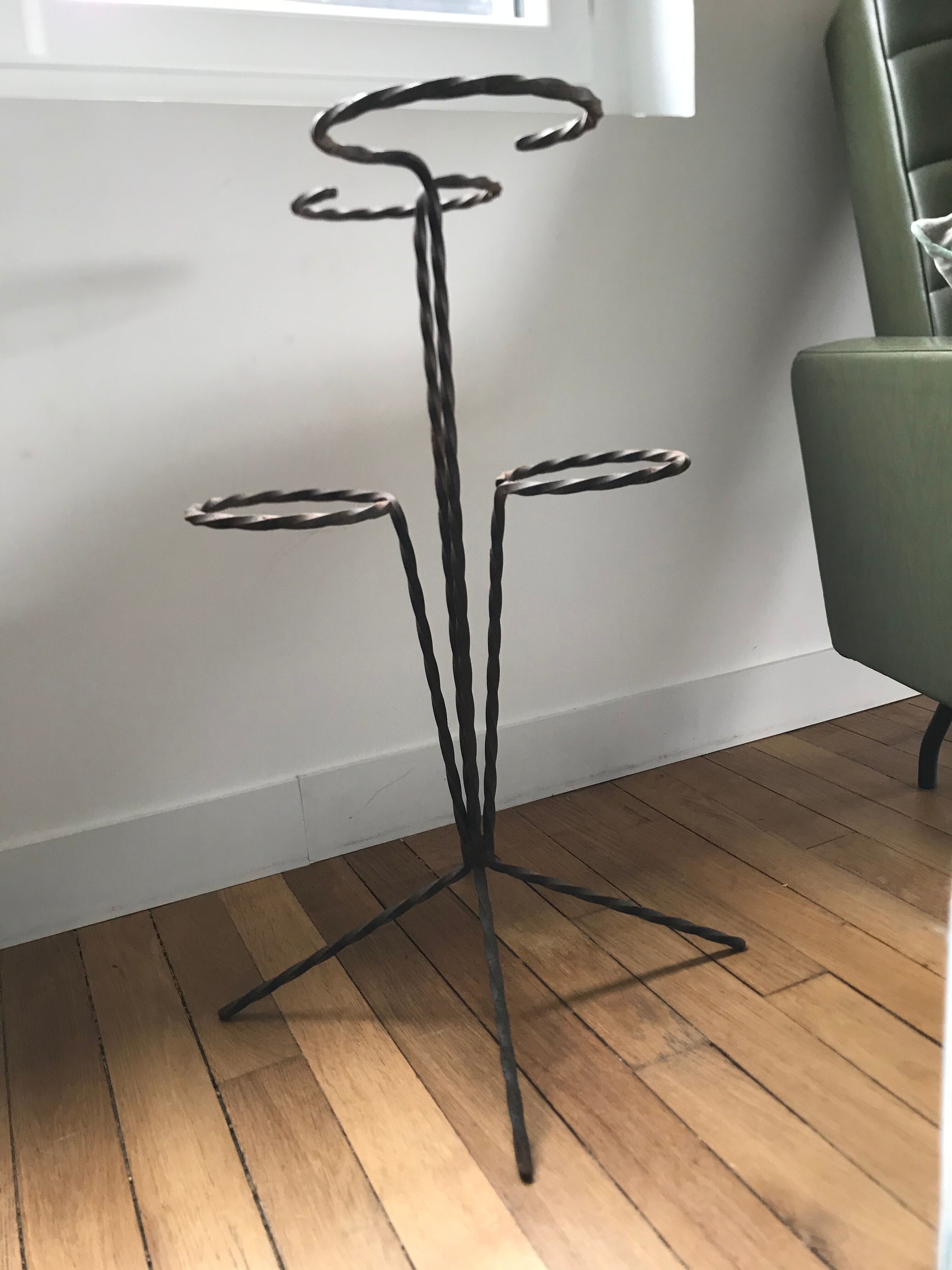 Wrought iron plant holders