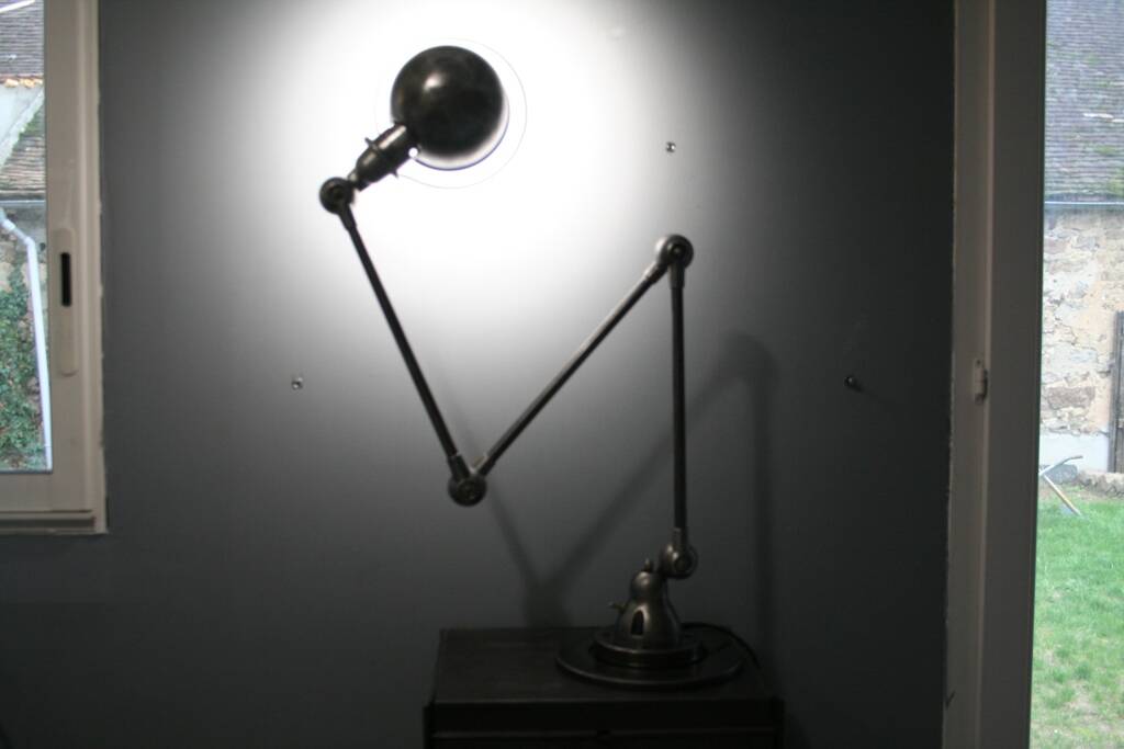 Jieldé floor lamp 3 arms 40cm graphite industrial Jean Louis Domecq vintage