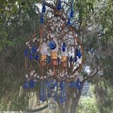 Vintage italian cage chandelier c1940