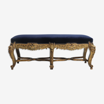 Banc français sculpté et doré à la feuille c1860