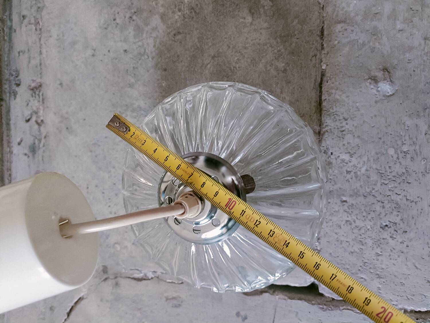 Vintage molded glass pendant light