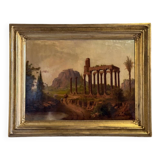 View of the Parthenon, Imaginary Landscape, Oil on canvas, Signed and dated 1881