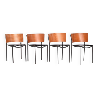 Philippe Starck . 4 chaises "Lila Hunter" Éd. XO 1985