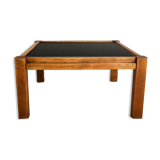 Coffee table 60s, opaline and wood