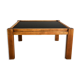 Table basse années 60,opaline et bois