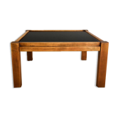 Coffee table 60s, opaline and wood
