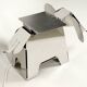 80s heavy metal chrome elephant floor lamp as side table Postmodern design
