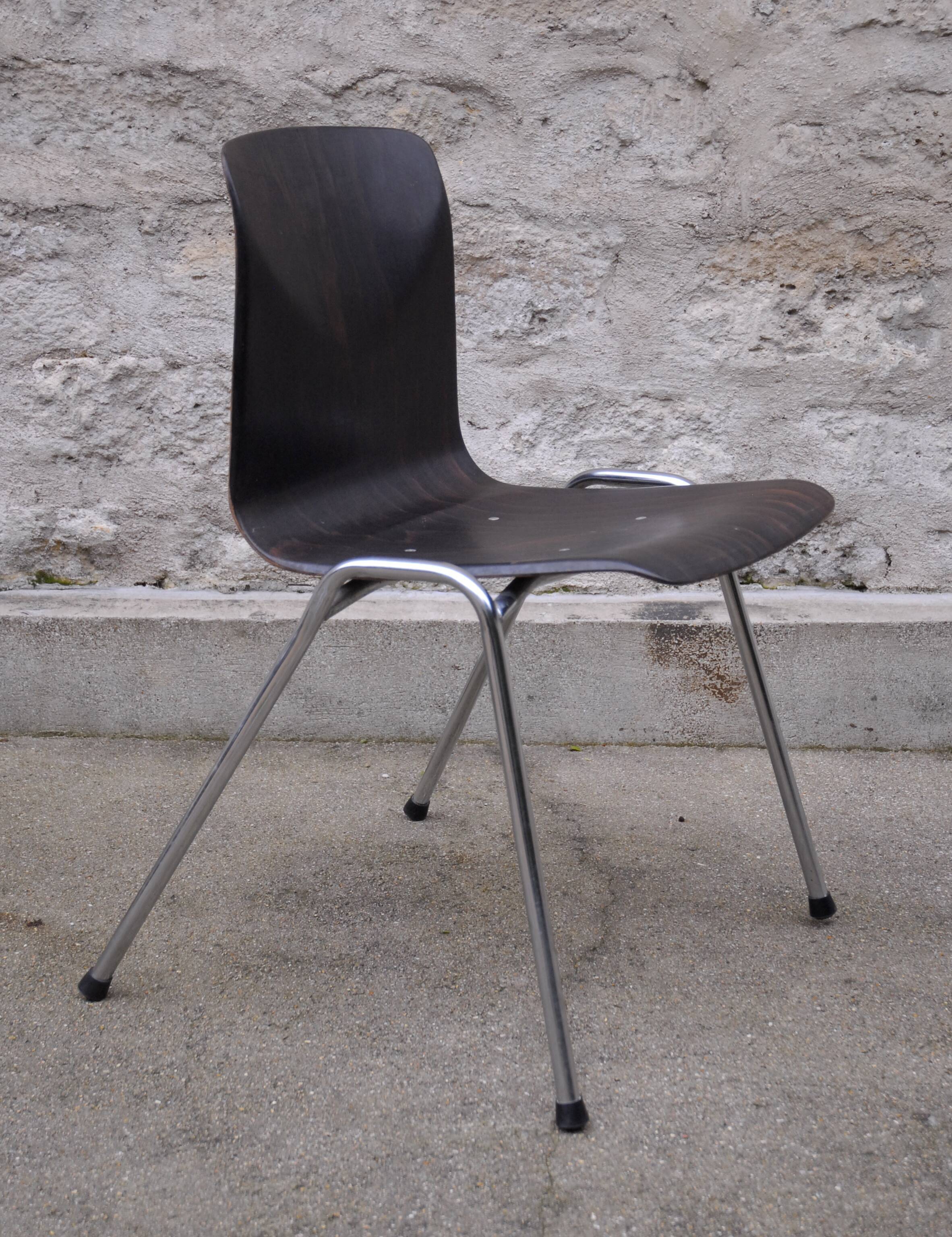 Set of 4 chairs design Galvanitas thur op seat in Pagholz 60-70 years