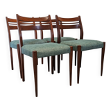 Série de 4 chaises scandinaves en teck, années 60-70