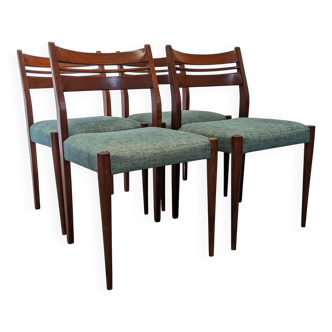 Set of 4 Scandinavian teak chairs, 1960s-1970s