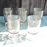 6 anciens verres à digestif luminarc fumé h7 cm
