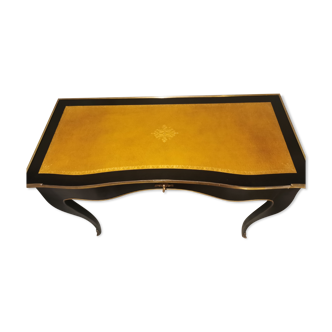 Flat blackened wooden desk napoleon III style, early twentieth century