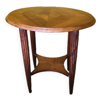 French Mahogany Oval Art Deco Side Table, 1930s