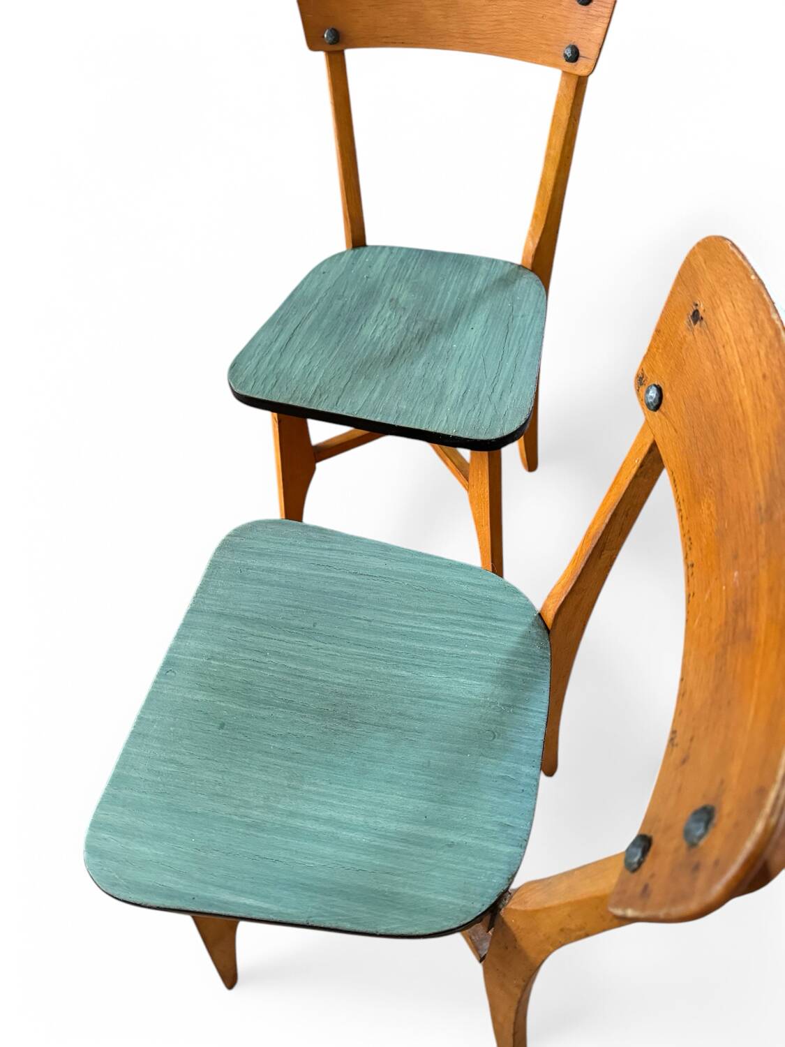 Pair of vintage 50's Linoleum chairs