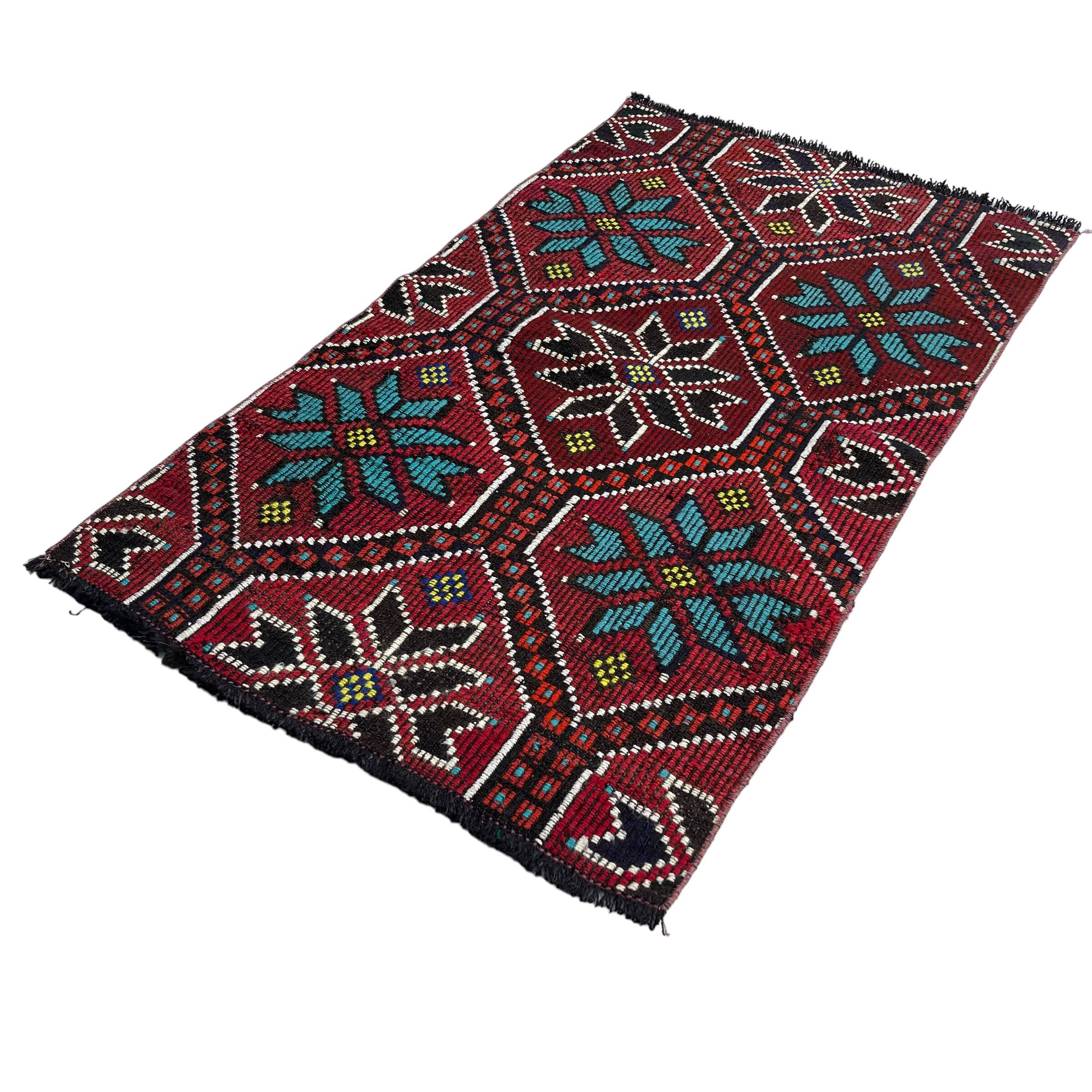 Housse de coussin kilim turque vintage, 129 x 78 cm