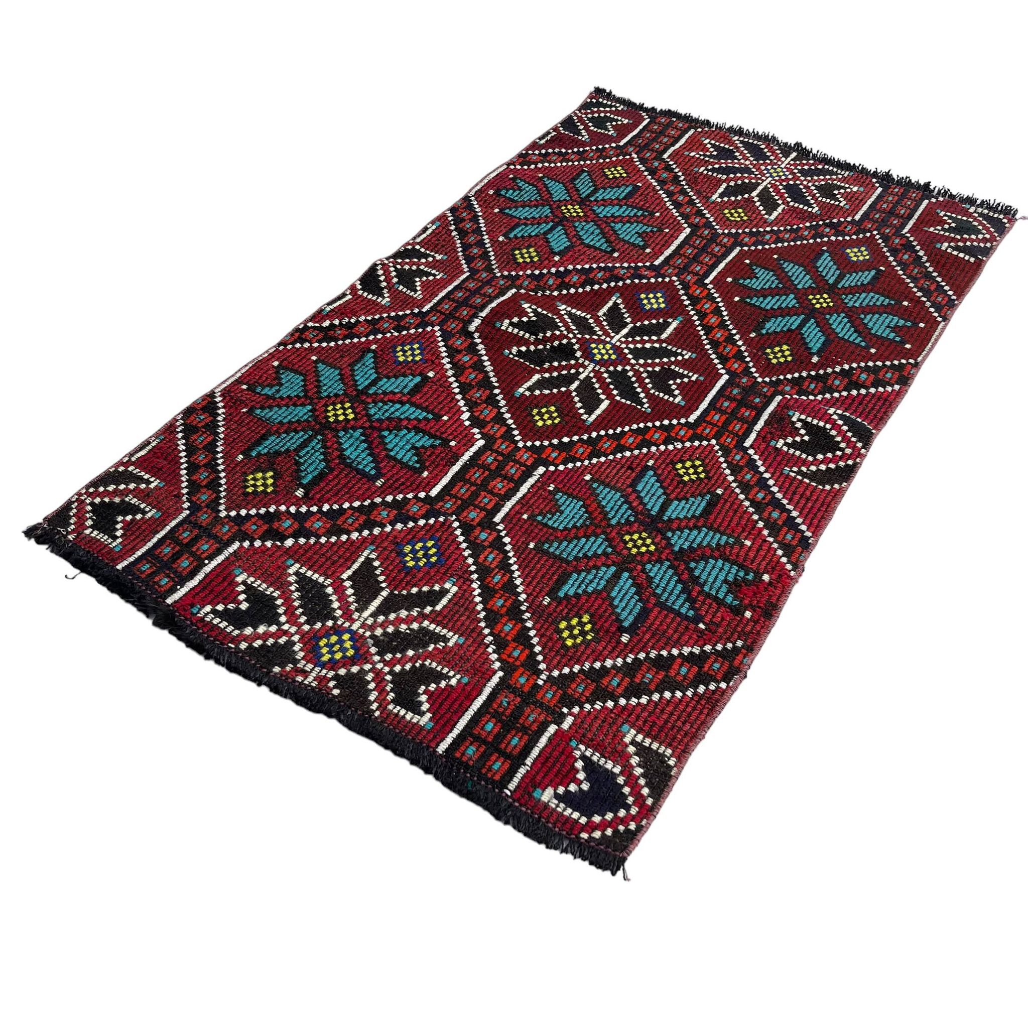 Vintage turkish kilim cushion cover , 129 x 78 cm