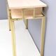 Postmodern pale pink formica and brass console with wall mirror, italy