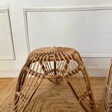 Pair of rattan stools