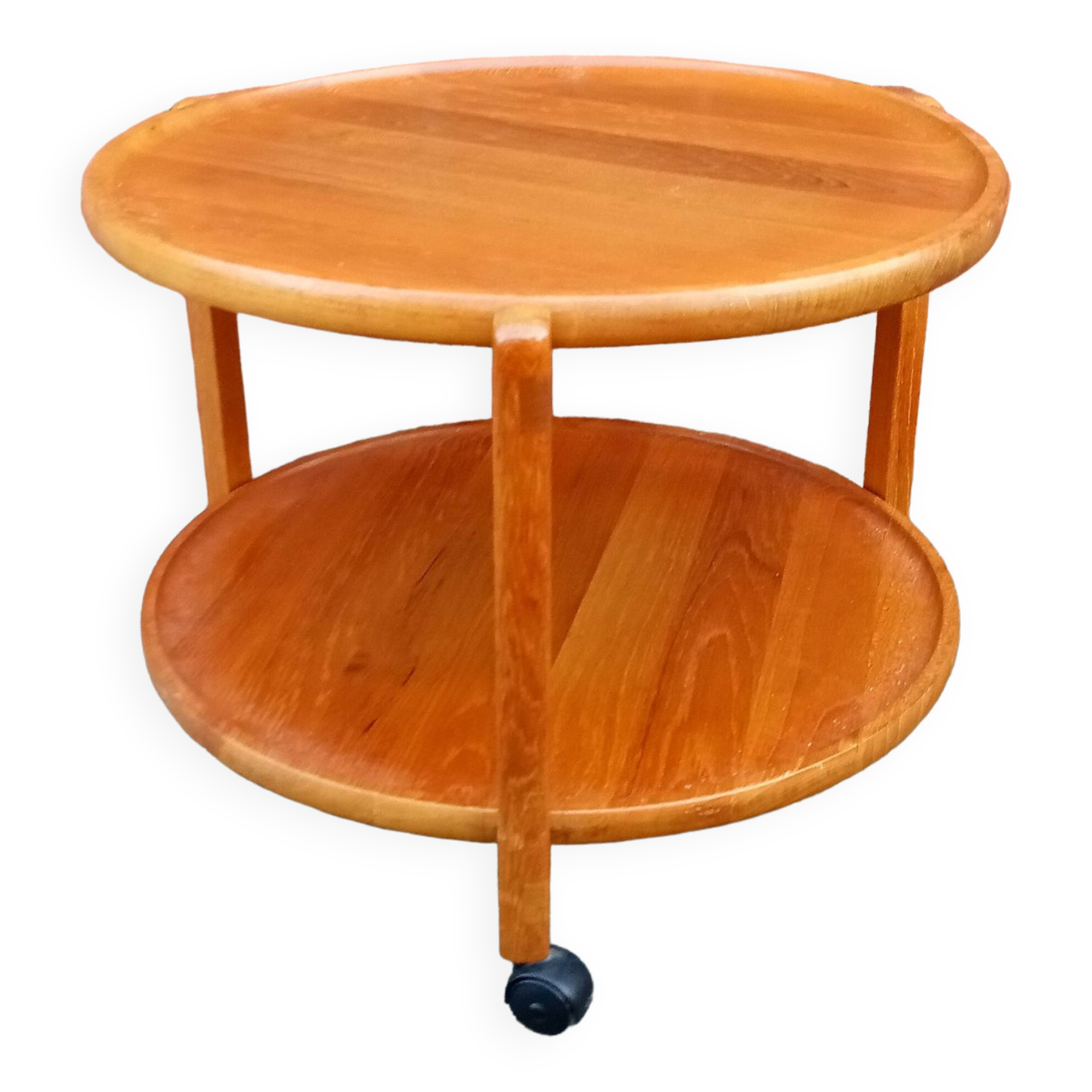 Round danish trolley in teak