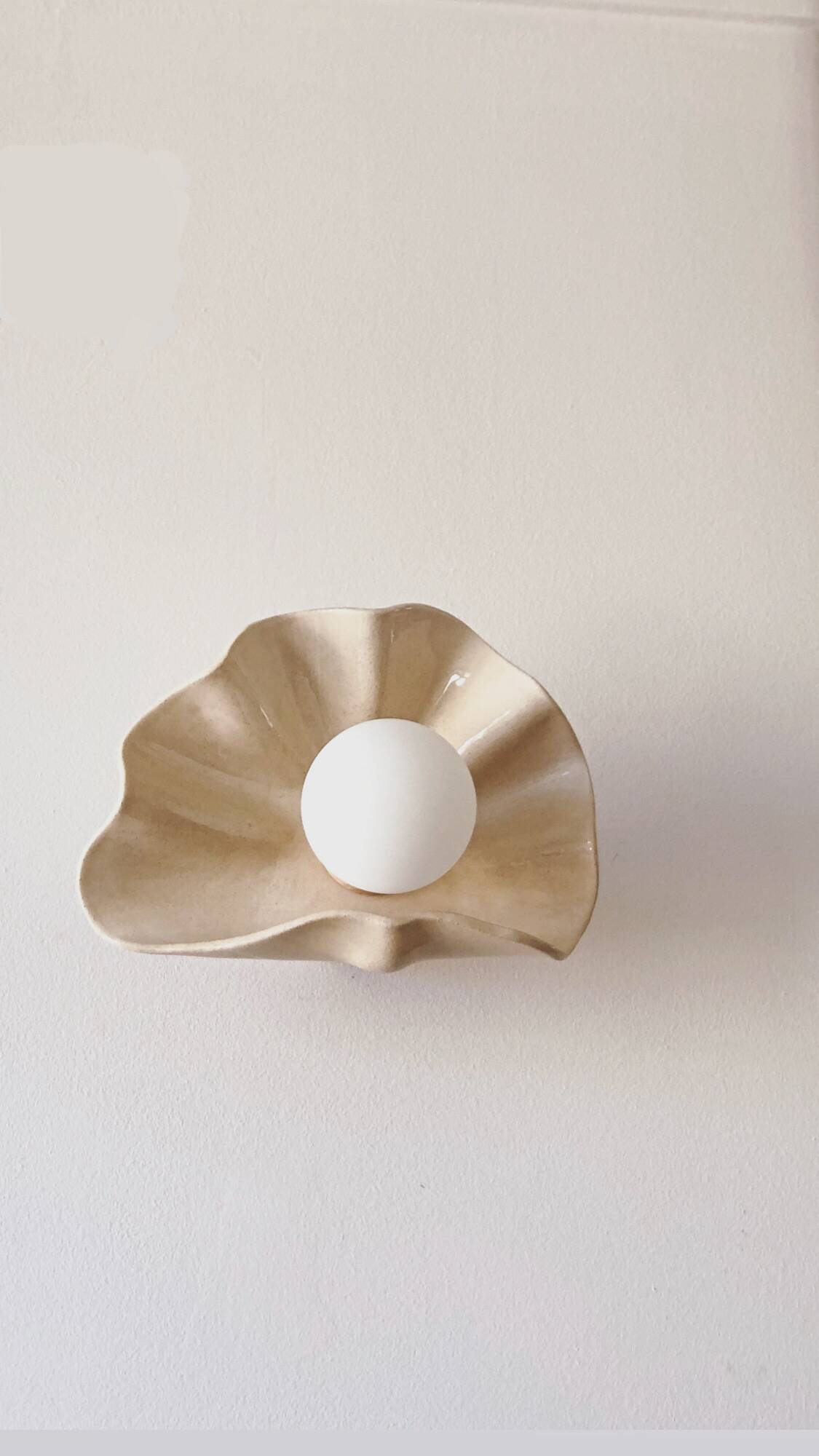 Square Ceramic Wall Light Coco - Sand Concha