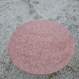 Round marble table with wrought iron base from the mid-20th century.