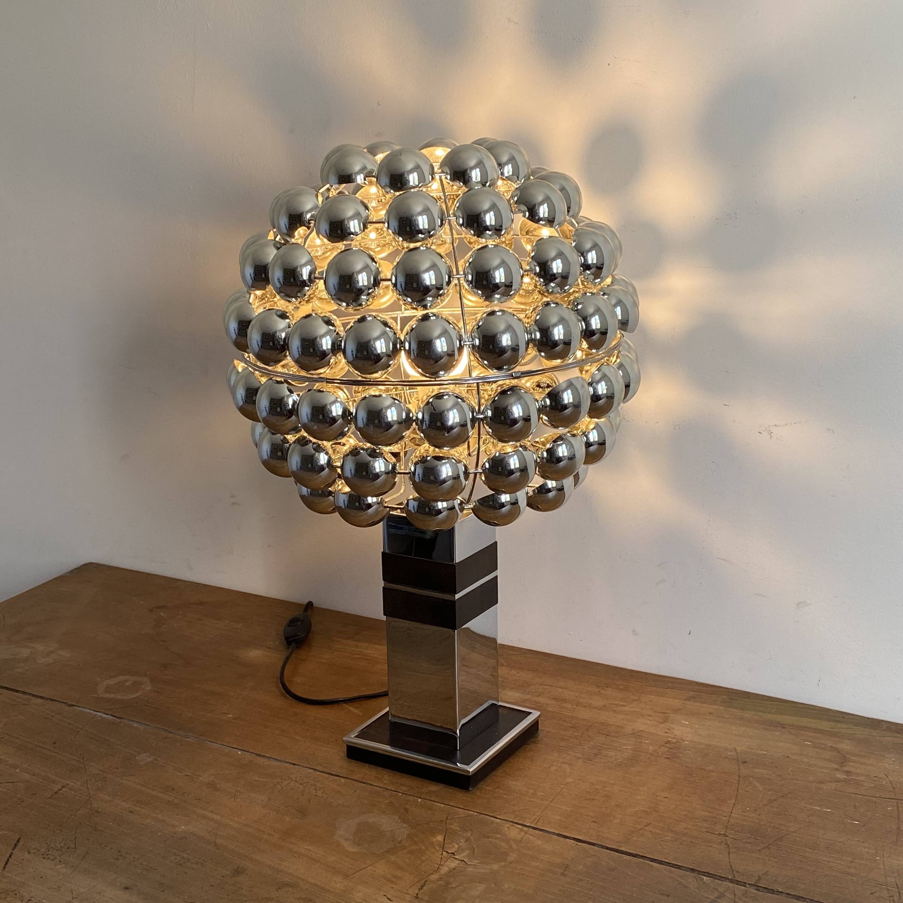 Large Sputnik lamp. 1970. Space age.